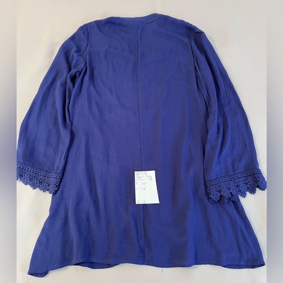 Altar'd State Women’s Navy Blue Floral- Embroidered V-Neck Mini Dress Sz M Boho‎ - Picture 8 of 8